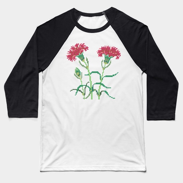 Ohio State Flower Carnation Baseball T-Shirt by inotyler